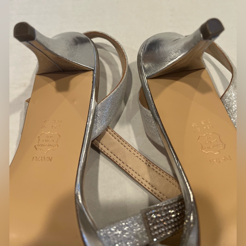 Naya Touch of Nina Woman’s Silver Heels Rhinestone/Crystal Embellished Strap - Picture 7 of 13